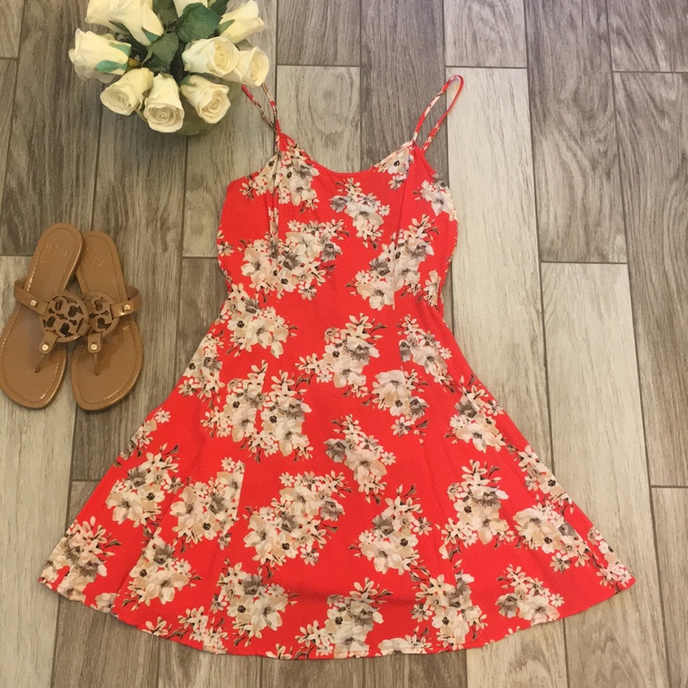 🍒Floral red dress 🍒